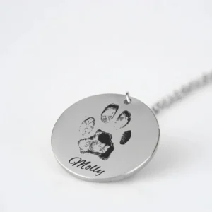 Collar personalizado con huella real de tu mascota