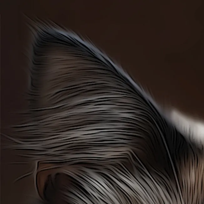 Detalle sobre los ojos del estilo dibujo