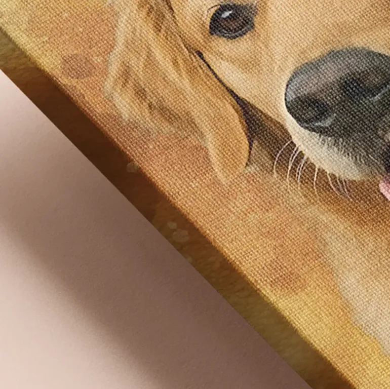 Detalle del borde del lienzo doblado