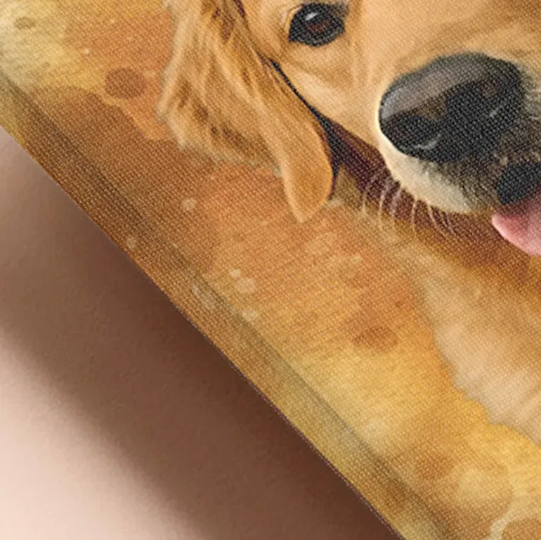 Detalle del borde del lienzo con efecto reflejo